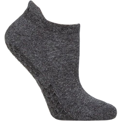 Women's 1 Pair Savvy Organic Cotton Low Rise Yoga Socks with Grip Shadow S - Tavi Noir - Modalova