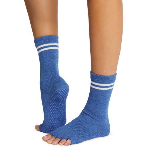 Ladies 1 Pair ToeSox Organic Cotton Full Toe Grip Crew Socks Royal M - SockShop - Modalova