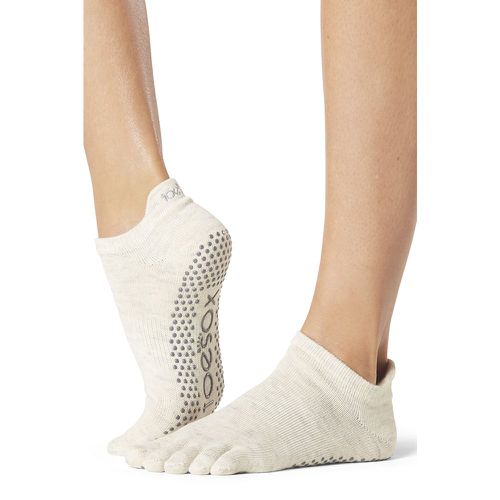Ladies 1 Pair Full Toe Organic Cotton Low Rise Yoga Socks Oatmeal S - ToeSox - Modalova