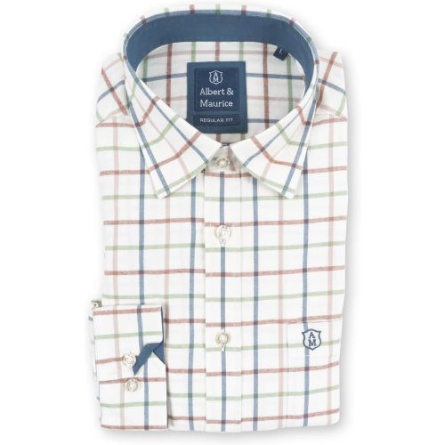 Mens Whitestone Brushed Check Shirt / / XL - Albert and Maurice - Modalova