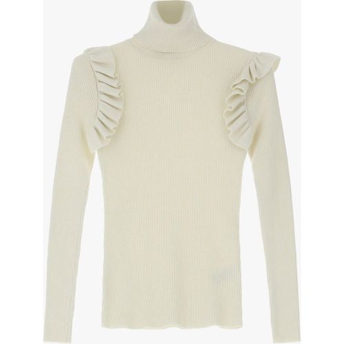 Maglione collo alto con volant - Please - Modalova