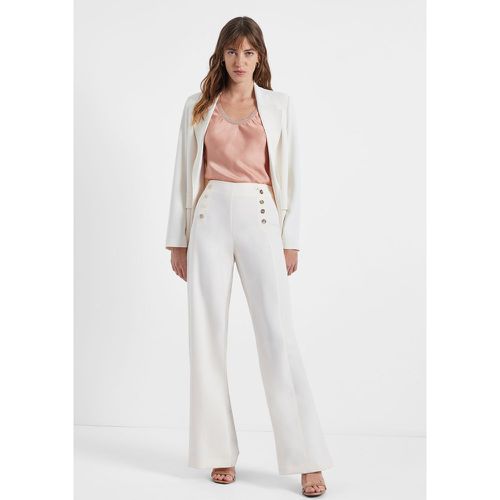 Pantaloni straight con piega stirata e bottoni laterali - Please - Modalova