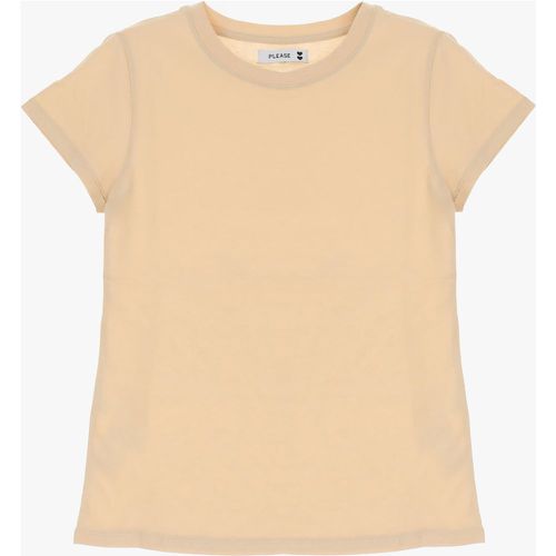 T-shirt in puro cotone monocolour con scollo tondo - Please - Modalova