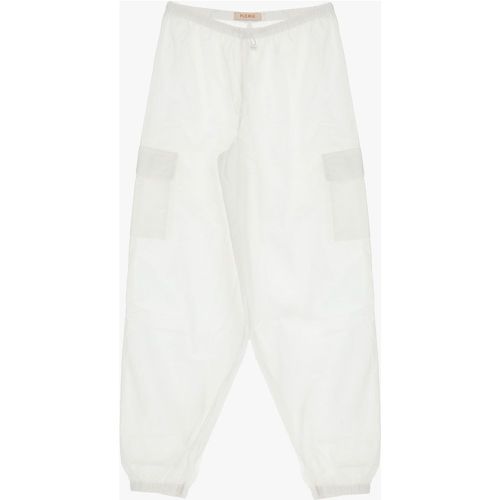 Pantaloni cargo in cotone con fermacorda e orli elasticizzati - Please - Modalova