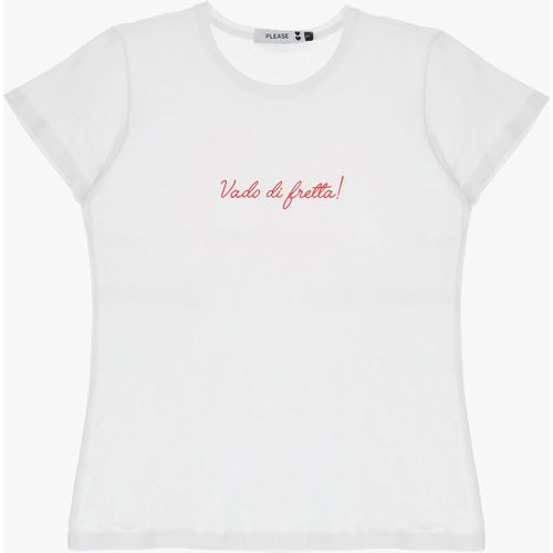 T-shirt fantasia stampata in puro cotone - Please - Modalova