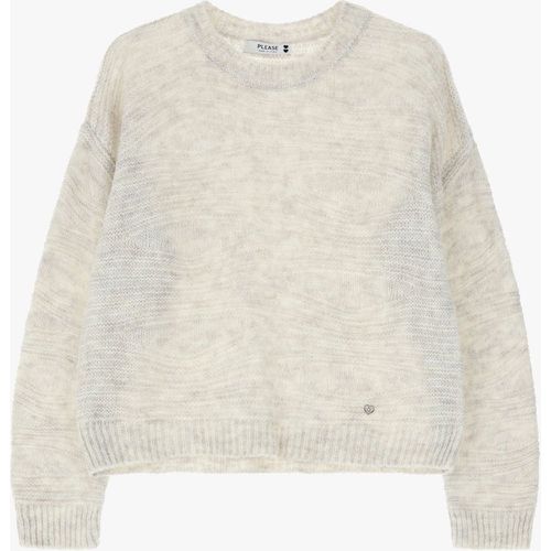 Pullover girocollo maniche lunghe con trama - Please - Modalova