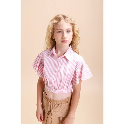 Camicia cropped fantasia a righe in puro cotone - Please - Modalova