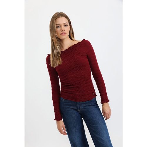 Pullover con scollo a barca arricciato - Please - Modalova