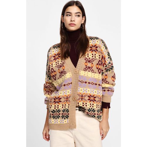 Cardigan ricamato con bottoni e maniche lunghe - Please - Modalova