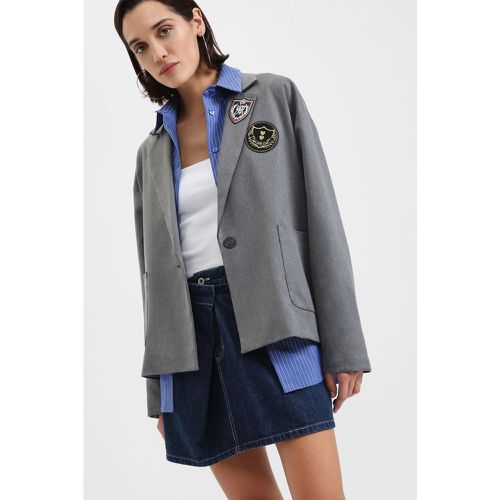 Blazer con tasche laterali e patch - Please - Modalova