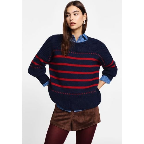 Maglione a righe con ricamo e maniche lunghe - Please - Modalova