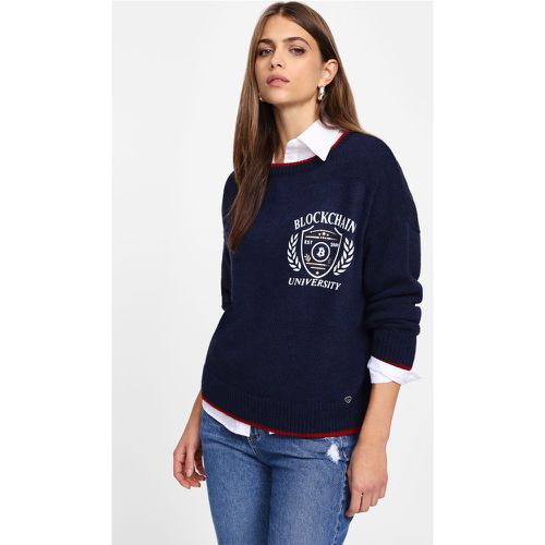 Maglione stile college con orli a contrasto - Please - Modalova