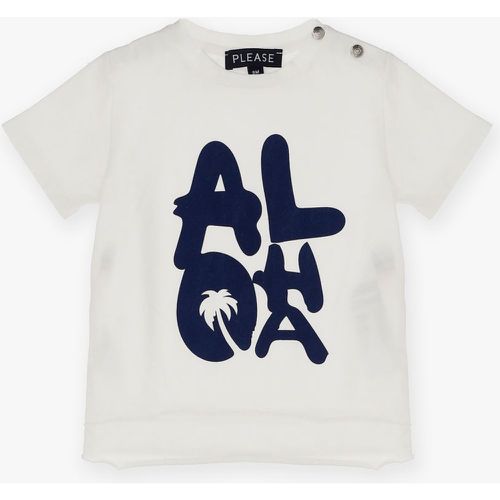 T-shirt baby in puro cotone monocolour con stampa - Please - Modalova