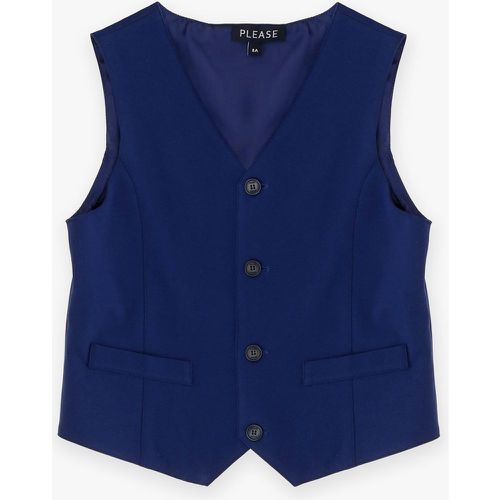 Gilet monocolour con bottoni a contrasto - Please - Modalova