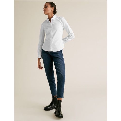 Cotton Fitted Long Sleeve Shirt - Marks & Spencer - Modalova