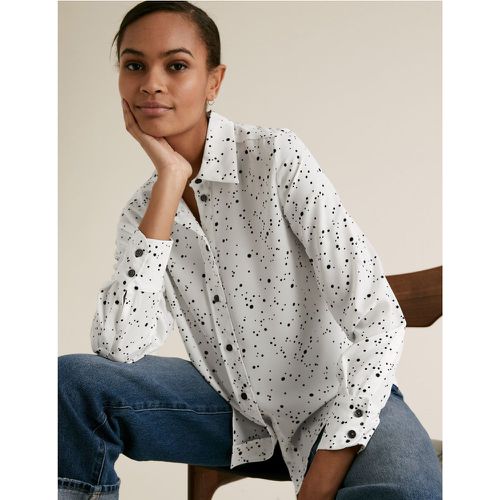Printed Collared Long Sleeve Shirt cream - Marks & Spencer - Modalova
