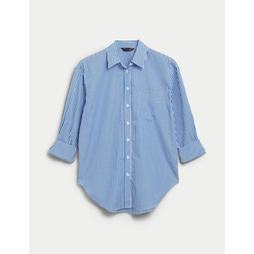 Pure Cotton Striped Oversized Shirt blue - Marks & Spencer - Modalova