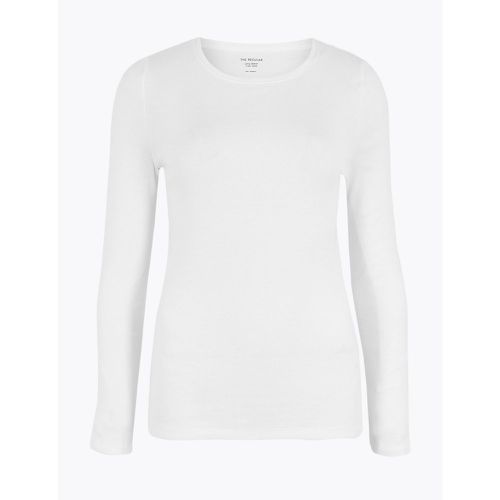 Pure Cotton Regular Fit Long Sleeve Top white - Marks & Spencer - Modalova