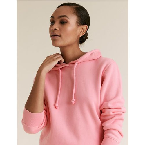 Cotton Long Sleeve Hoodie pink - Marks & Spencer - Modalova