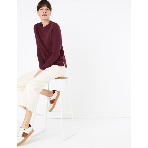 Cotton Textured Straight Fit Sweatshirt red - Marks & Spencer - Modalova