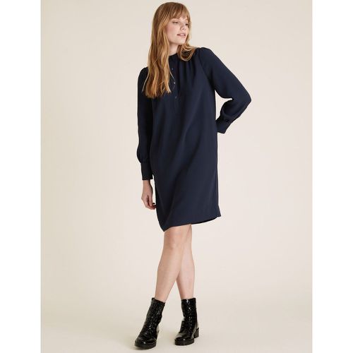 Crepe High Neck Knee Length Shift Dress - Marks & Spencer - Modalova