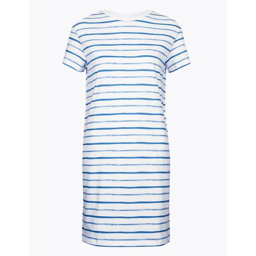 Pure Cotton Striped Mini T-Shirt Dress cream - Marks & Spencer - Modalova