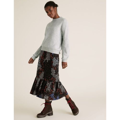 Jersey Floral Midi Tiered Skirt -coloured - Marks & Spencer - Modalova