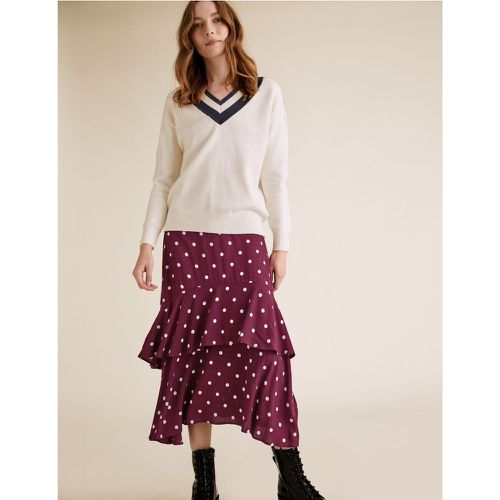 Polka Dot Ruffle Midi Tiered Skirt red - Marks & Spencer - Modalova