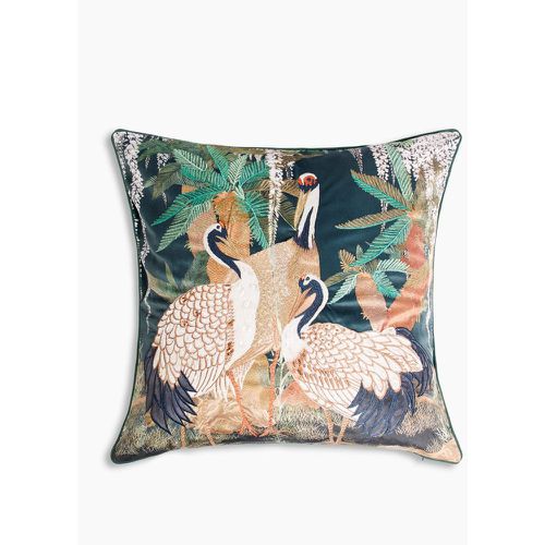 Azalea Bird Print Embroidered Cushion green - Marks & Spencer - Modalova