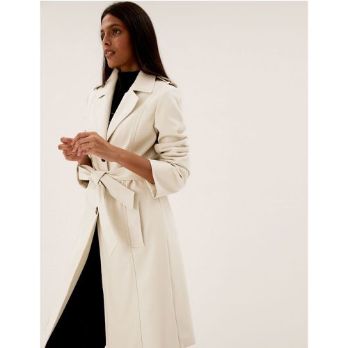 Faux Leather Belted Trench Coat cream - Marks & Spencer - Modalova