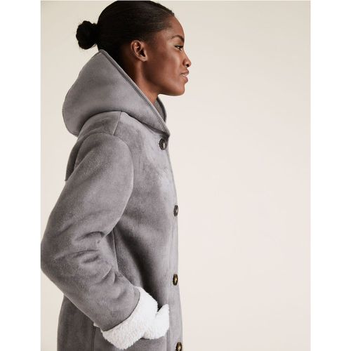 Faux Shearling Coat grey - Marks & Spencer - Modalova