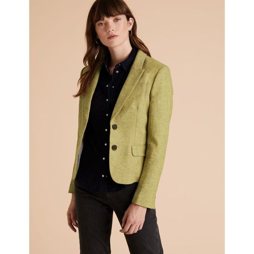 Wool Herringbone Hacking Jacket green - Marks & Spencer - Modalova