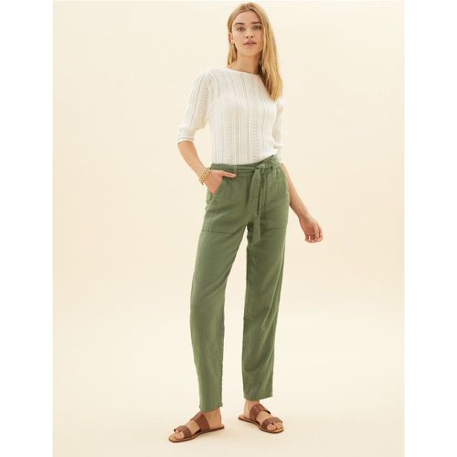 Pure Cotton Tapered Ankle Grazer Trousers green - Marks & Spencer - Modalova
