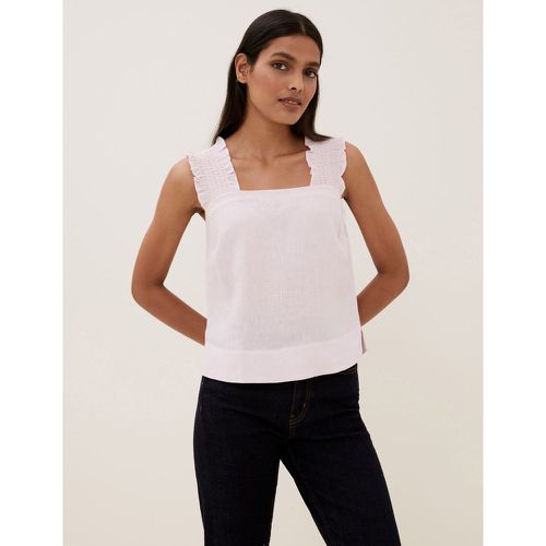 Pure Linen Frill Detail Camisole Top pink - Marks & Spencer - Modalova