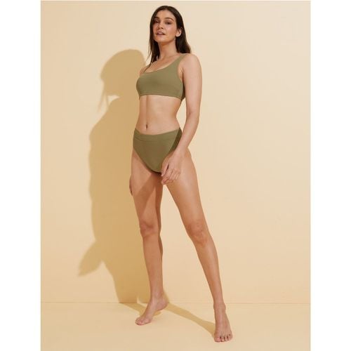 Ribbed High Waisted Bikini Bottoms green - Marks & Spencer - Modalova