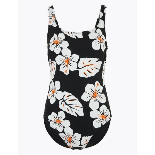 Hibiscus Floral Scoop Neck Swimsuit black - Marks & Spencer - Modalova
