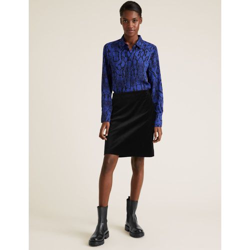 Velvet Mini A-Line Skirt black - Marks & Spencer - Modalova