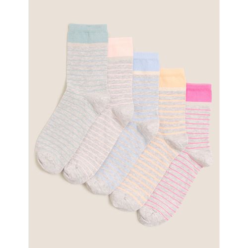 Pk Cotton Striped Ankle High Socks grey - Marks & Spencer - Modalova