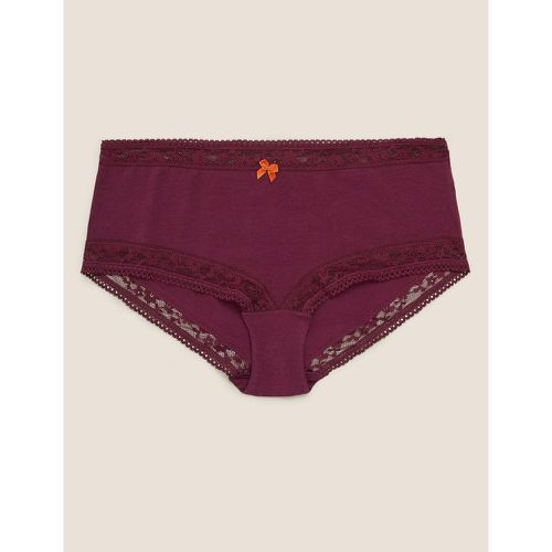 Cotton & Lace High Rise Shorts purple - Marks & Spencer - Modalova