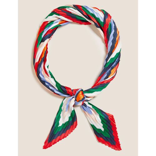 Printed Striped Pleated Neckerchief -coloured - Marks & Spencer - Modalova