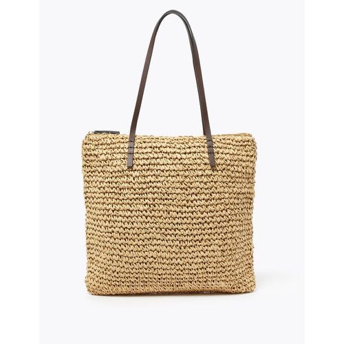 Straw Shopper Bag beige - Marks & Spencer - Modalova
