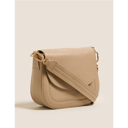 Leather Saddle Cross Body Bag beige - Marks & Spencer - Modalova