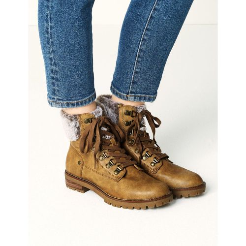 Hiker Faux Fur Block Heel Ankle Boots brown - Marks & Spencer - Modalova