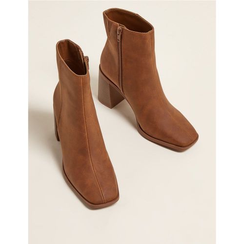 Block Heel Square Toe Ankle Boots brown - Marks & Spencer - Modalova