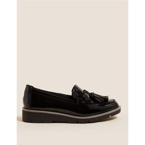 Wide Fit Leather Tassel Loafers black - Marks & Spencer - Modalova