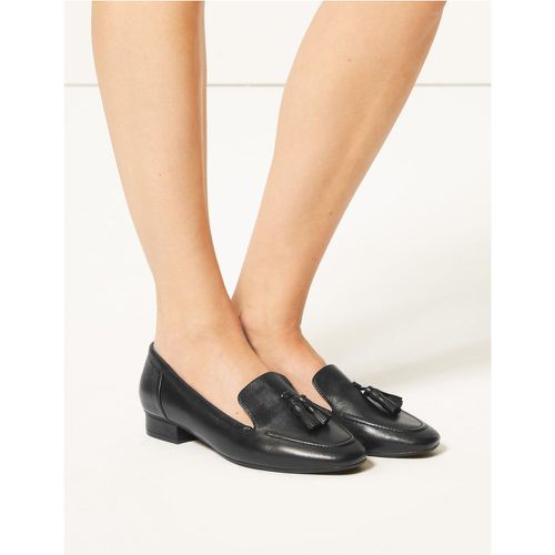 Wide Fit Leather Tassel Loafers - Marks & Spencer - Modalova