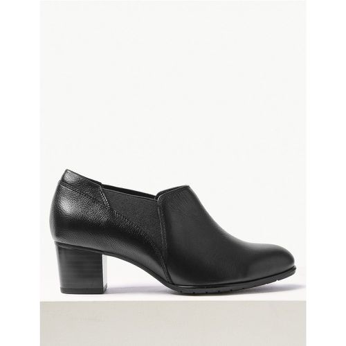 Wide Fit Leather Block Heel Chelsea Shoe Boots - Marks & Spencer - Modalova
