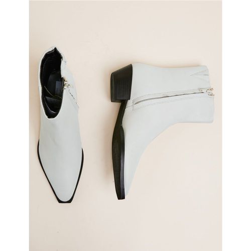 Leather Western Chisel Toe Ankle Boots beige - Marks & Spencer - Modalova