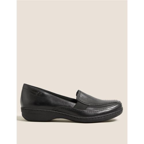 Wide Fit Leather Wedge Loafers - Marks & Spencer - Modalova