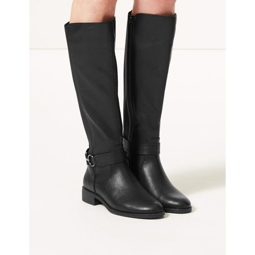 Elastic Block Heel Knee High Boots - Marks & Spencer - Modalova